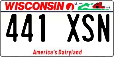 WI license plate 441XSN