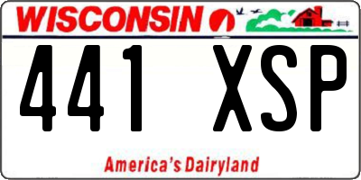 WI license plate 441XSP