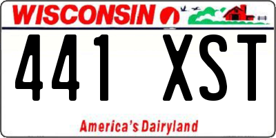 WI license plate 441XST