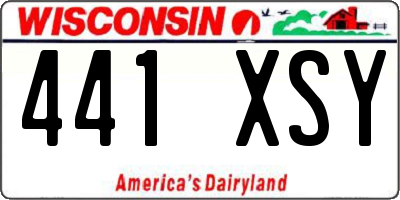 WI license plate 441XSY