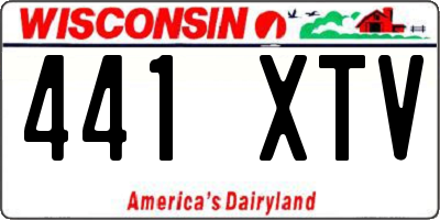 WI license plate 441XTV