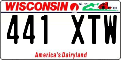 WI license plate 441XTW