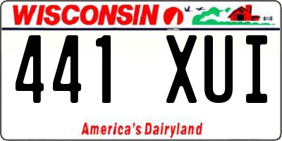 WI license plate 441XUI