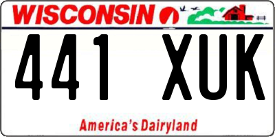 WI license plate 441XUK