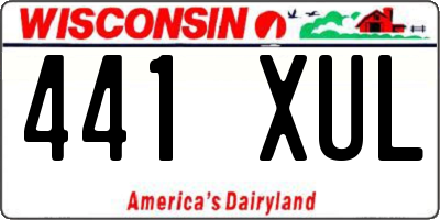 WI license plate 441XUL