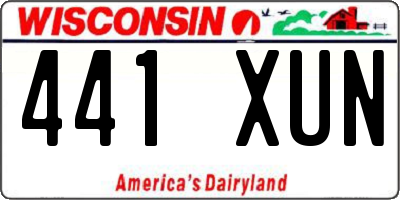 WI license plate 441XUN