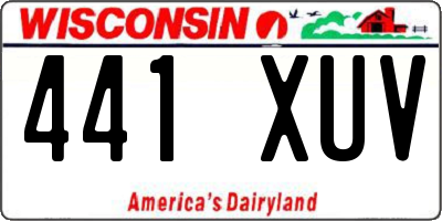 WI license plate 441XUV