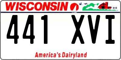WI license plate 441XVI