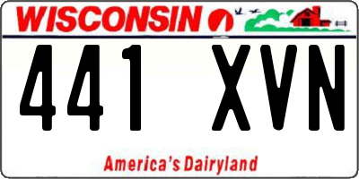 WI license plate 441XVN