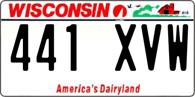WI license plate 441XVW