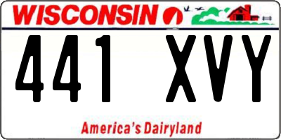 WI license plate 441XVY