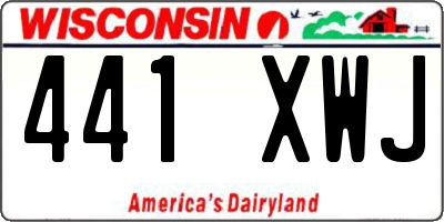 WI license plate 441XWJ