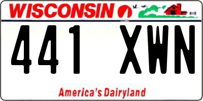 WI license plate 441XWN