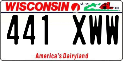 WI license plate 441XWW