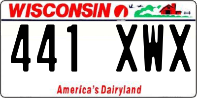 WI license plate 441XWX