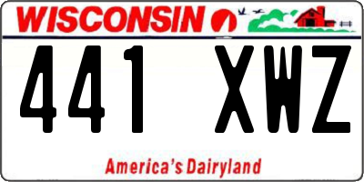 WI license plate 441XWZ