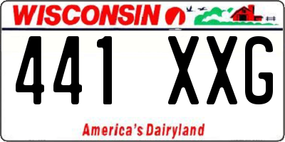 WI license plate 441XXG