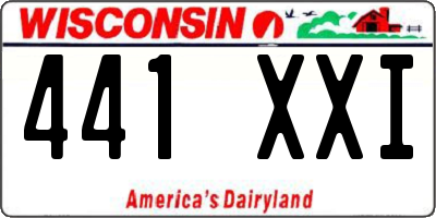 WI license plate 441XXI