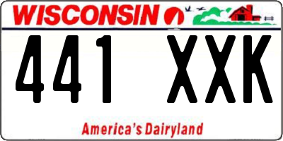 WI license plate 441XXK