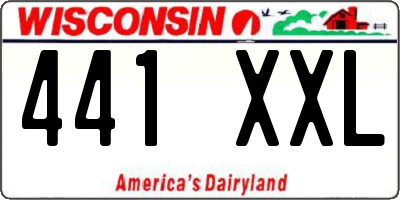 WI license plate 441XXL