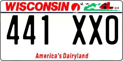 WI license plate 441XXO