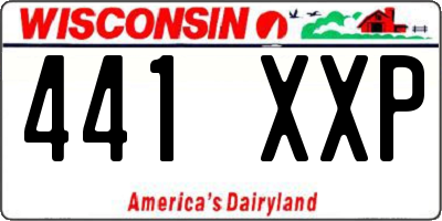 WI license plate 441XXP