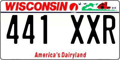 WI license plate 441XXR