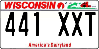 WI license plate 441XXT