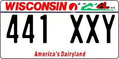 WI license plate 441XXY