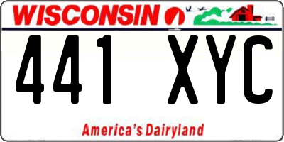 WI license plate 441XYC