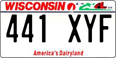 WI license plate 441XYF