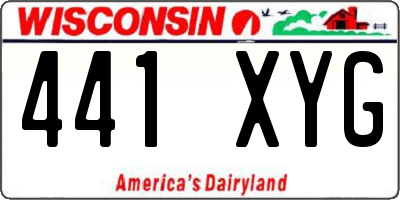 WI license plate 441XYG