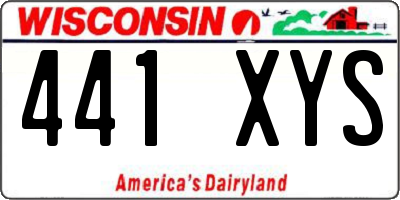 WI license plate 441XYS