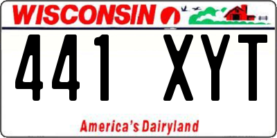 WI license plate 441XYT