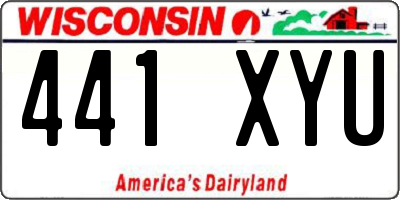 WI license plate 441XYU