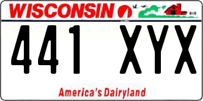 WI license plate 441XYX