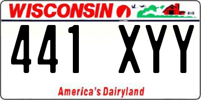 WI license plate 441XYY