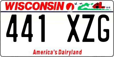 WI license plate 441XZG