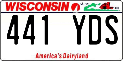 WI license plate 441YDS