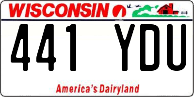 WI license plate 441YDU