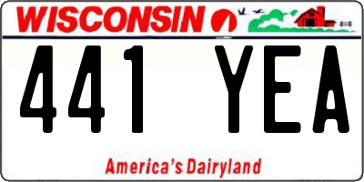 WI license plate 441YEA