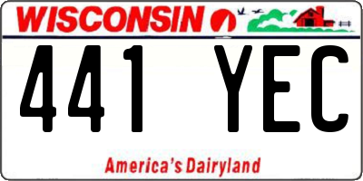 WI license plate 441YEC