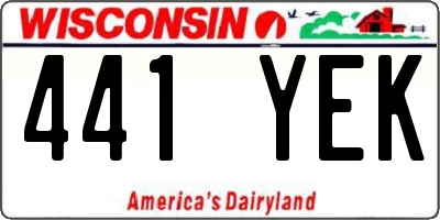 WI license plate 441YEK