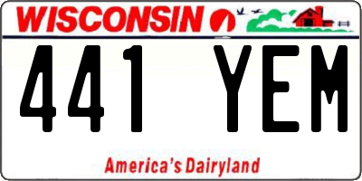 WI license plate 441YEM