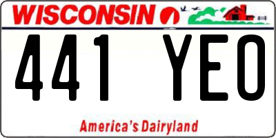 WI license plate 441YEO