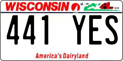 WI license plate 441YES