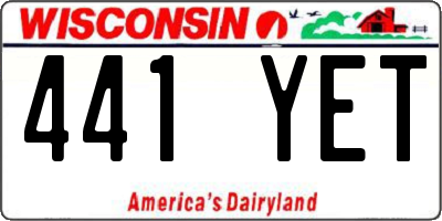 WI license plate 441YET