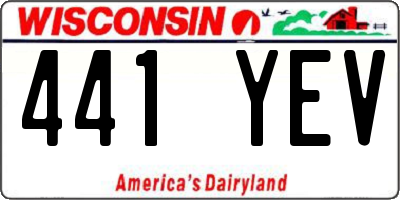 WI license plate 441YEV