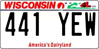 WI license plate 441YEW
