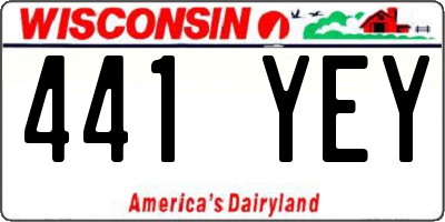WI license plate 441YEY
